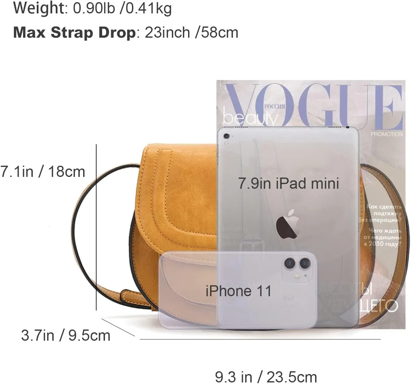 Crossbody Bag for Women Vintage Leather Saddle Handbags Small Satchel Shoulder Bag