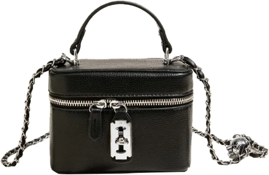 Crossbody Bag for Women Y2K Trendy Small Vegan Leather Hobo Purses Shoulder Handbags with Chain Strap