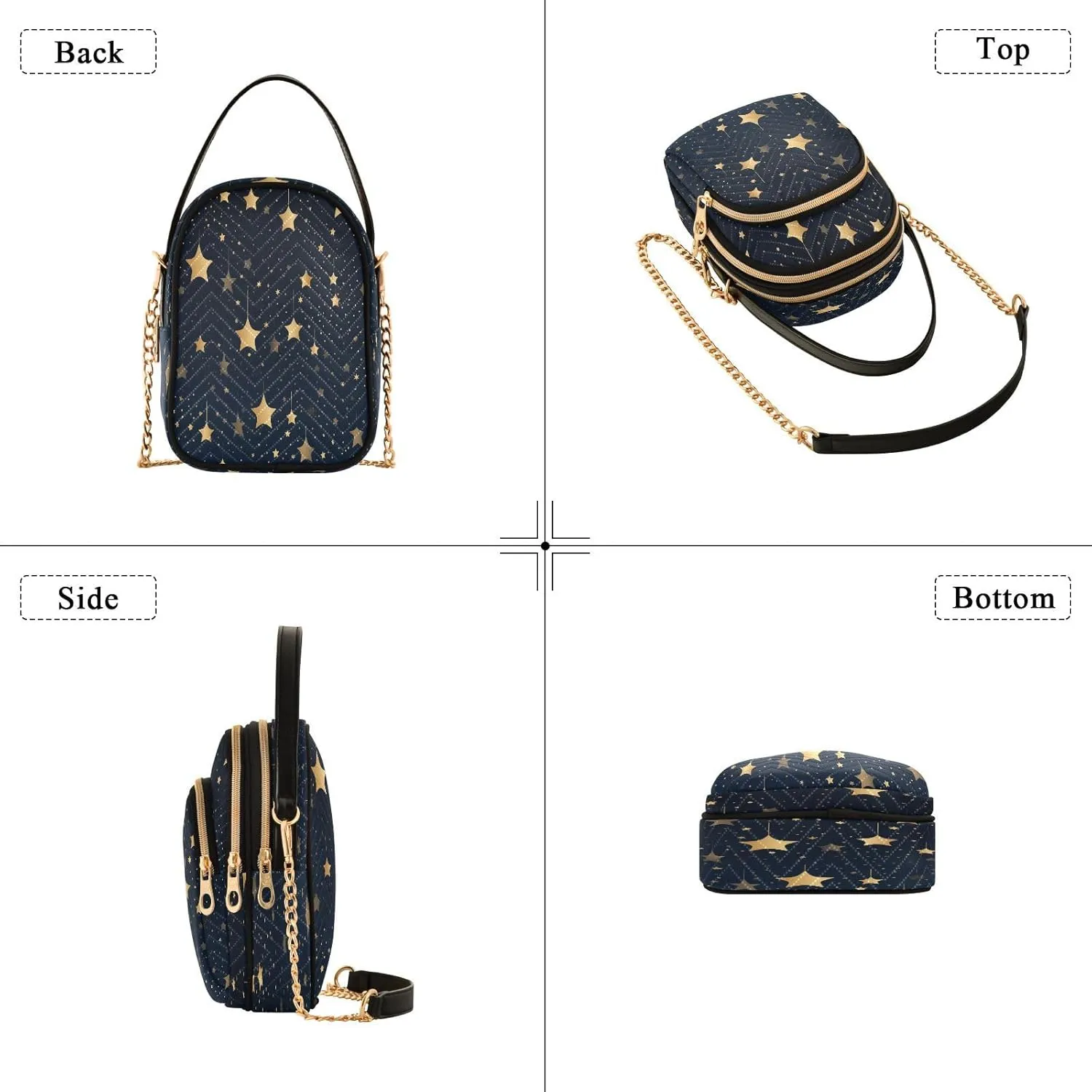Crossbody Bags Crossbody Purse Chest Bag Sun Moon Stars Witch for Women Trendy