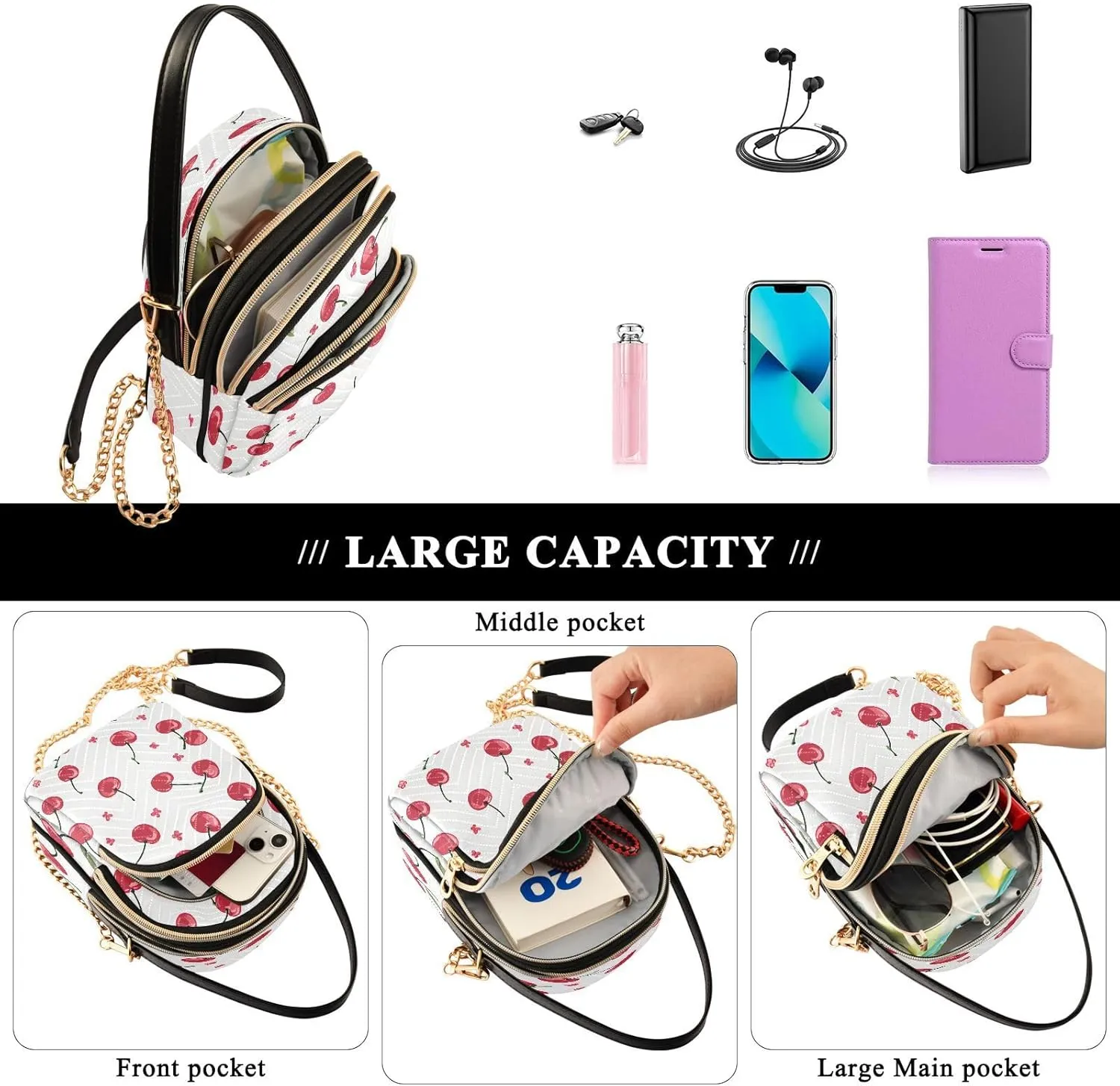 Crossbody Bags Crossbody Purse Chest Bag Sun Moon Stars Witch for Women Trendy