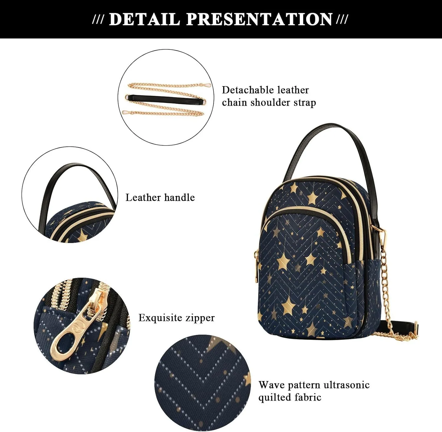 Crossbody Bags Crossbody Purse Chest Bag Sun Moon Stars Witch for Women Trendy