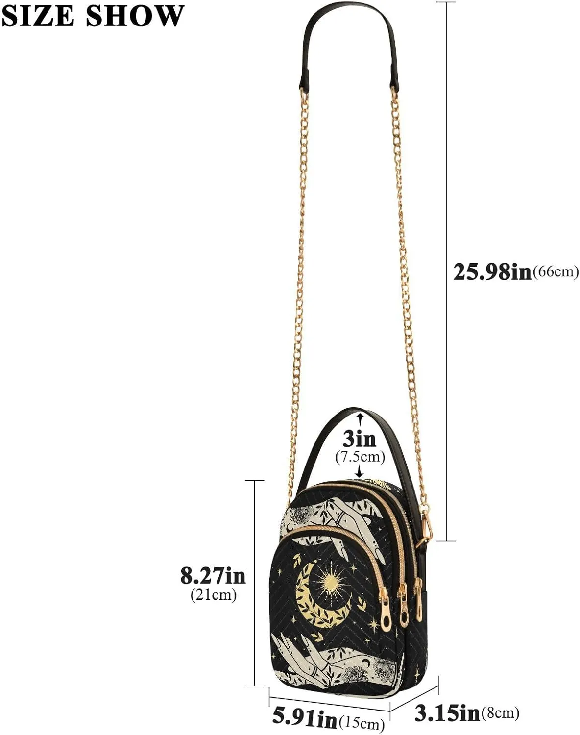 Crossbody Bags for Women Quilted Shoulder Bag Handbag with Chain Strap Cell Phone Crossbody Purses for Travel Women