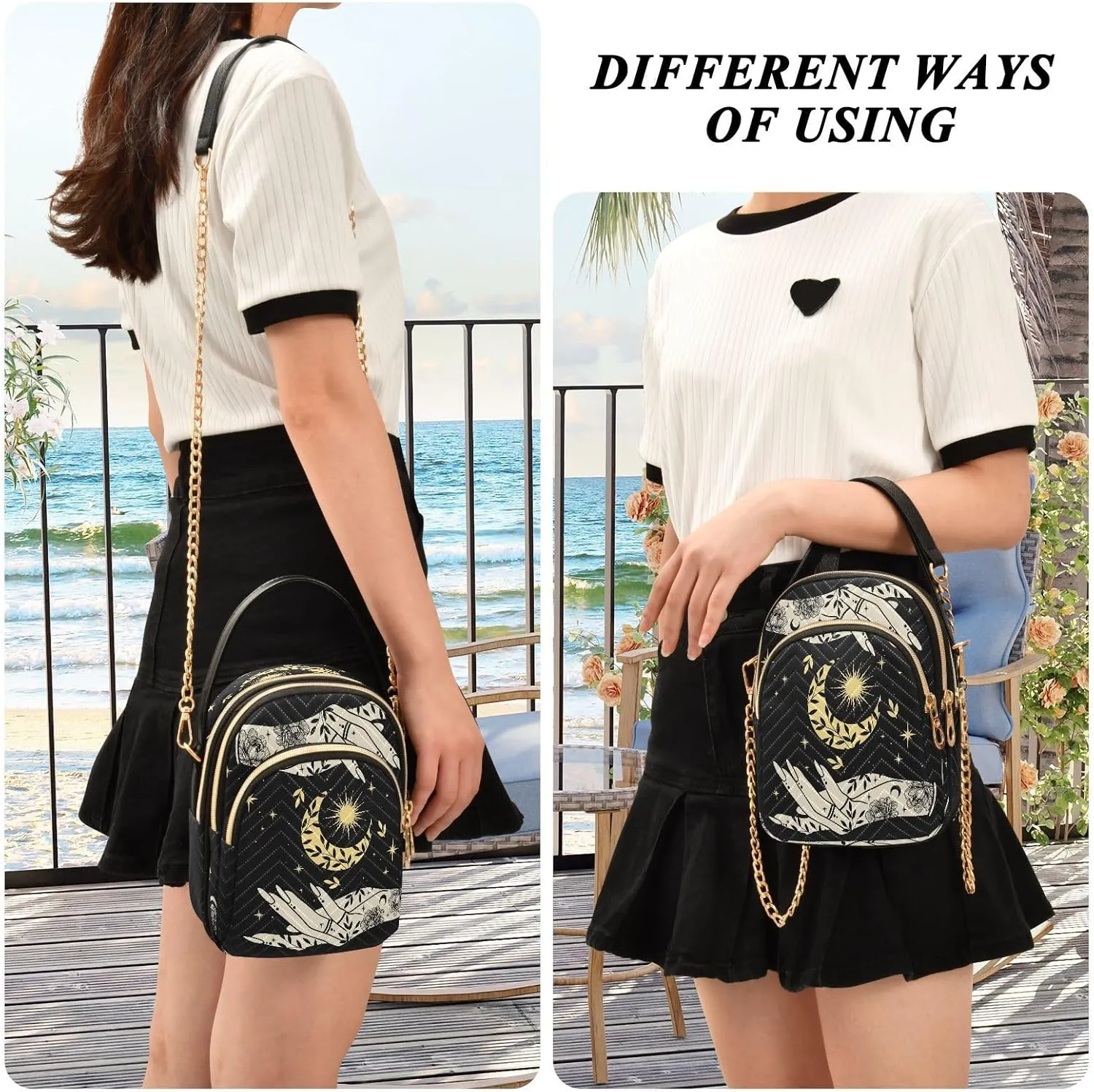 Crossbody Bags for Women Quilted Shoulder Bag Handbag with Chain Strap Cell Phone Crossbody Purses for Travel Women