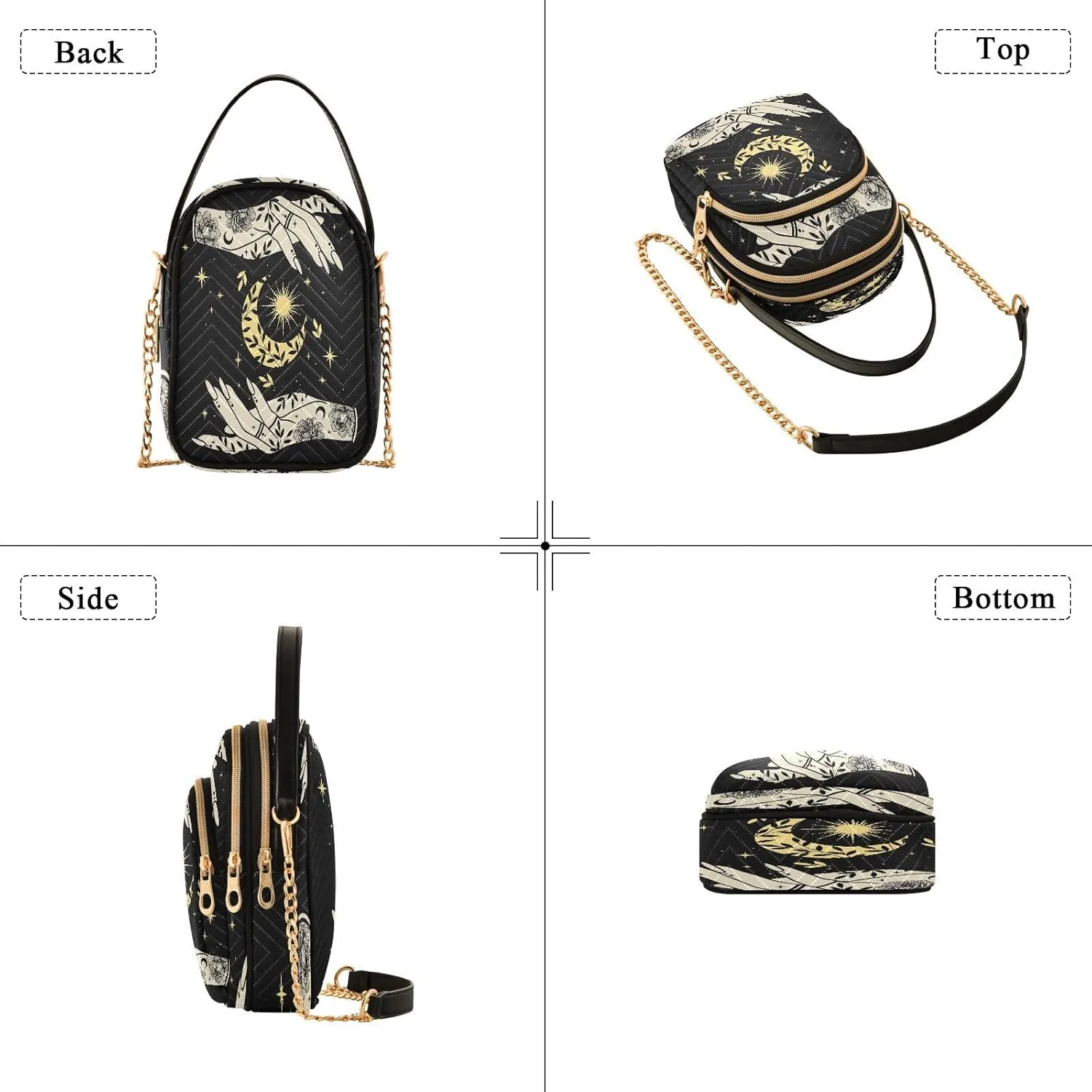 Crossbody Bags for Women Quilted Shoulder Bag Handbag with Chain Strap Cell Phone Crossbody Purses for Travel Women