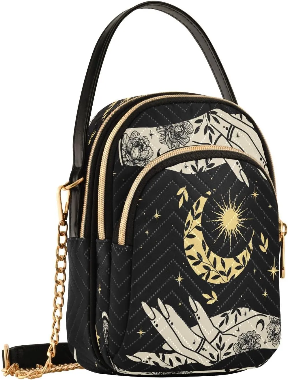Crossbody Bags for Women Quilted Shoulder Bag Handbag with Chain Strap Cell Phone Crossbody Purses for Travel Women