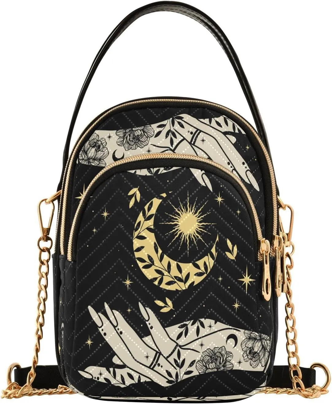 Crossbody Bags for Women Quilted Shoulder Bag Handbag with Chain Strap Cell Phone Crossbody Purses for Travel Women