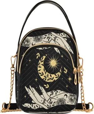 Crossbody Bags for Women Quilted Shoulder Bag Handbag with Chain Strap Cell Phone Crossbody Purses for Travel Women
