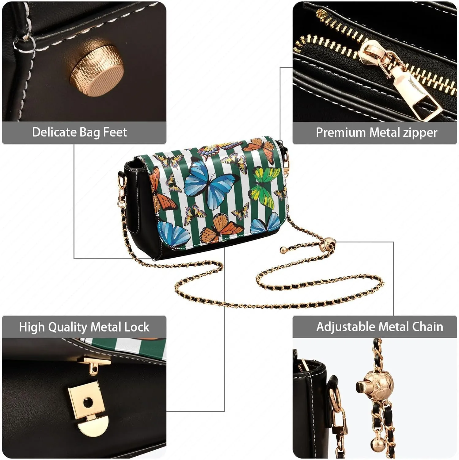Crossbody Bags for Women Trendy Women's Black Shoulder Bag Small PU Leather Flap Cross Body Bag Handbags