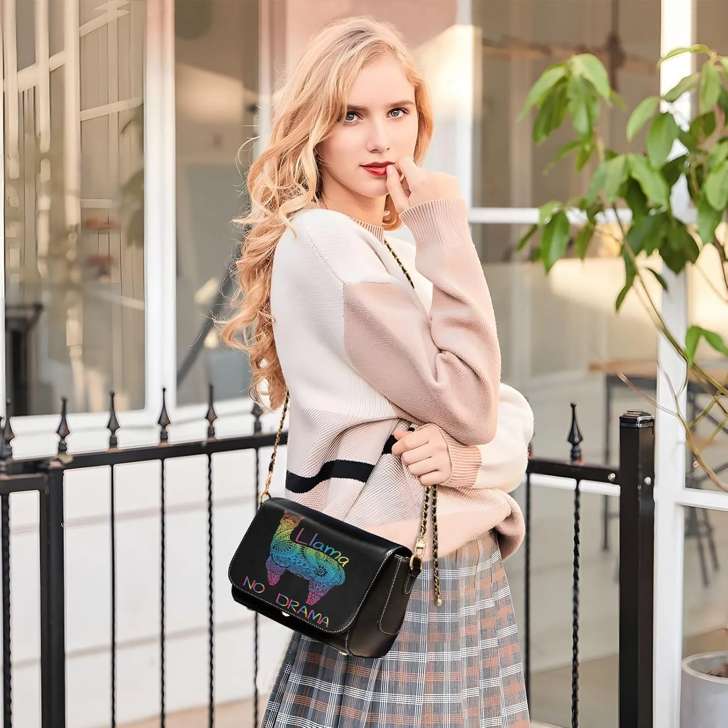 Crossbody Bags for Women Trendy Women's Black Shoulder Bag Small PU Leather Flap Cross Body Bag Handbags