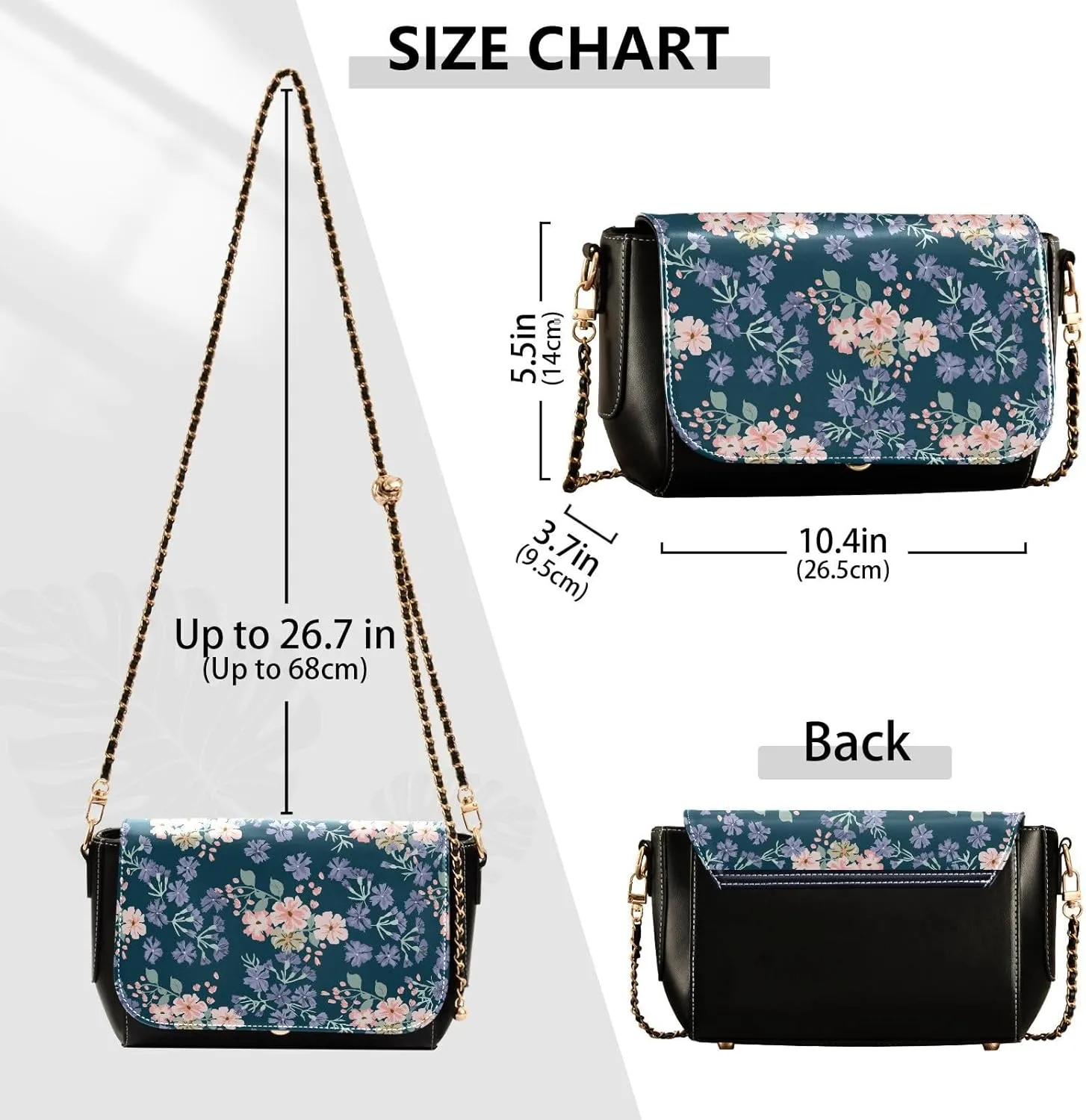 Crossbody Bags for Women Trendy Women's Black Shoulder Bag Small PU Leather Flap Cross Body Bag Handbags