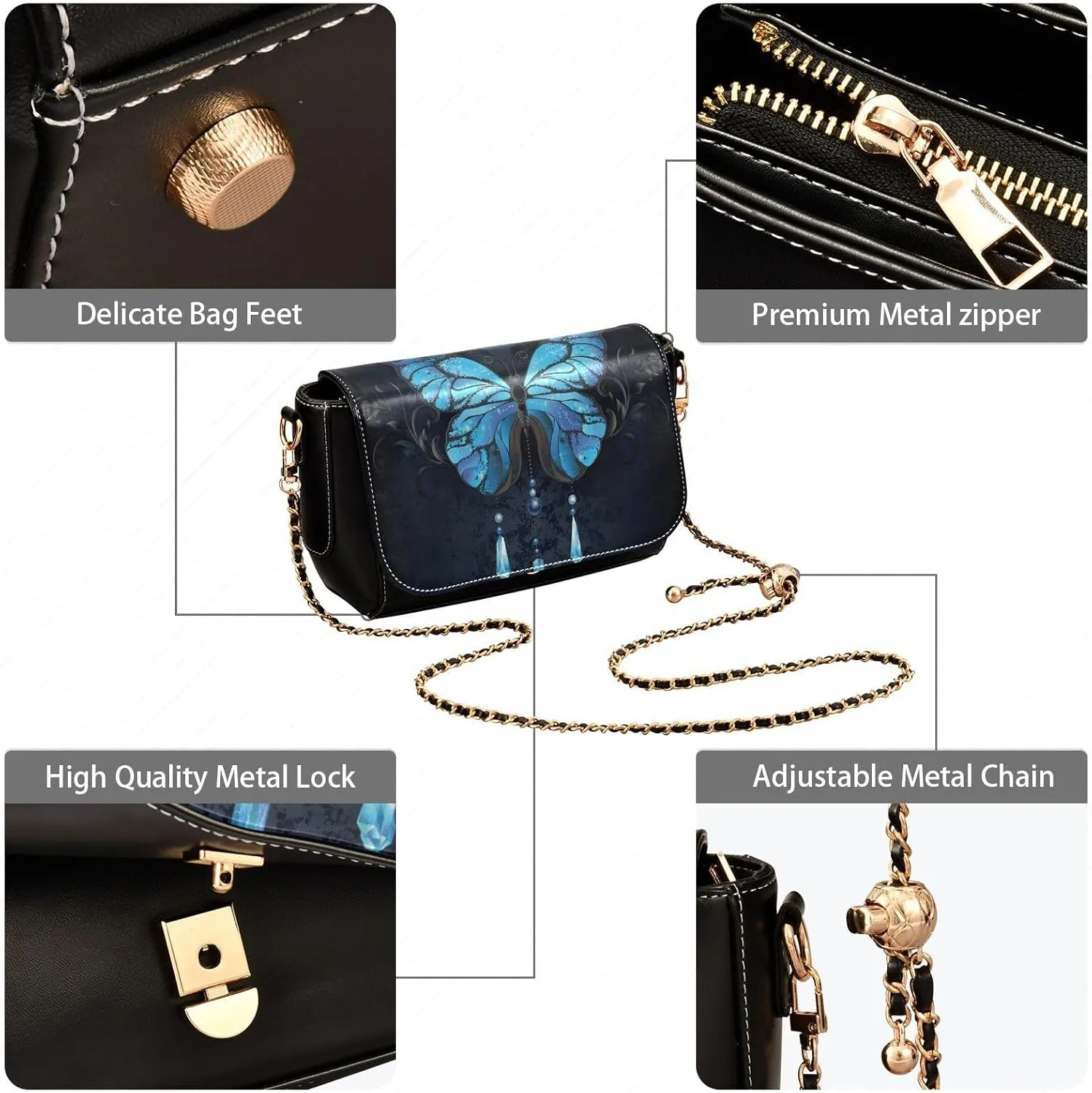Crossbody Bags for Women Trendy Women's Black Shoulder Bag Small PU Leather Flap Cross Body Bag Handbags