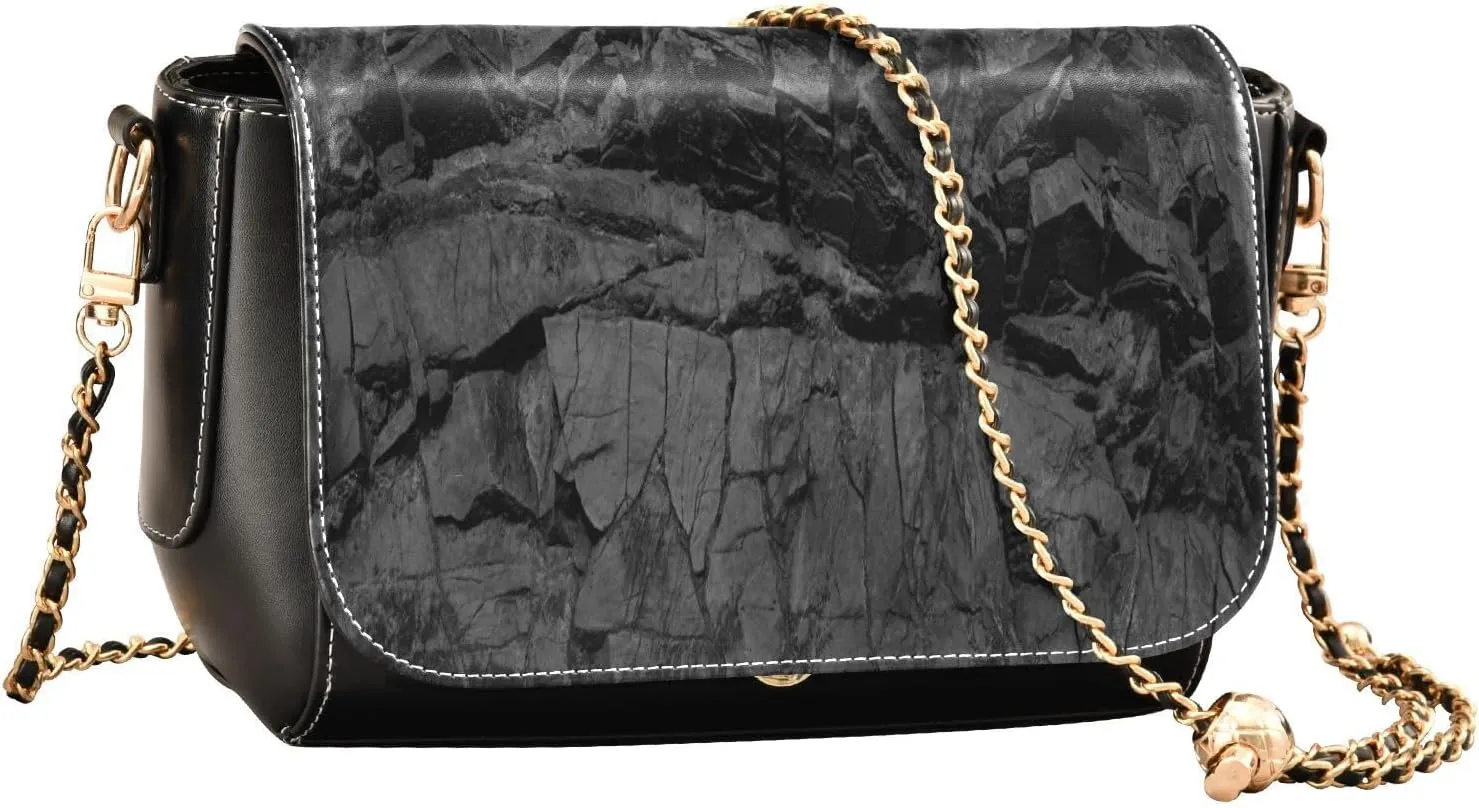 Crossbody Bags for Women Trendy Women's Black Shoulder Bag Small PU Leather Flap Cross Body Bag Handbags