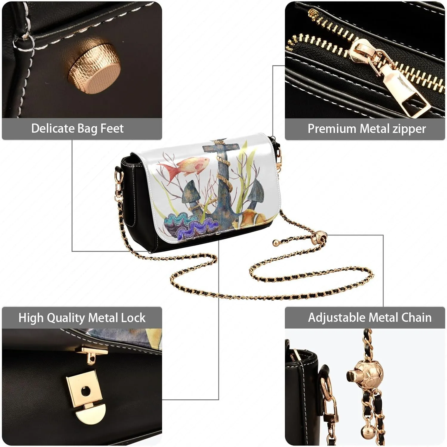 Crossbody Bags for Women Trendy Women's Black Shoulder Bag Small PU Leather Flap Cross Body Bag Handbags
