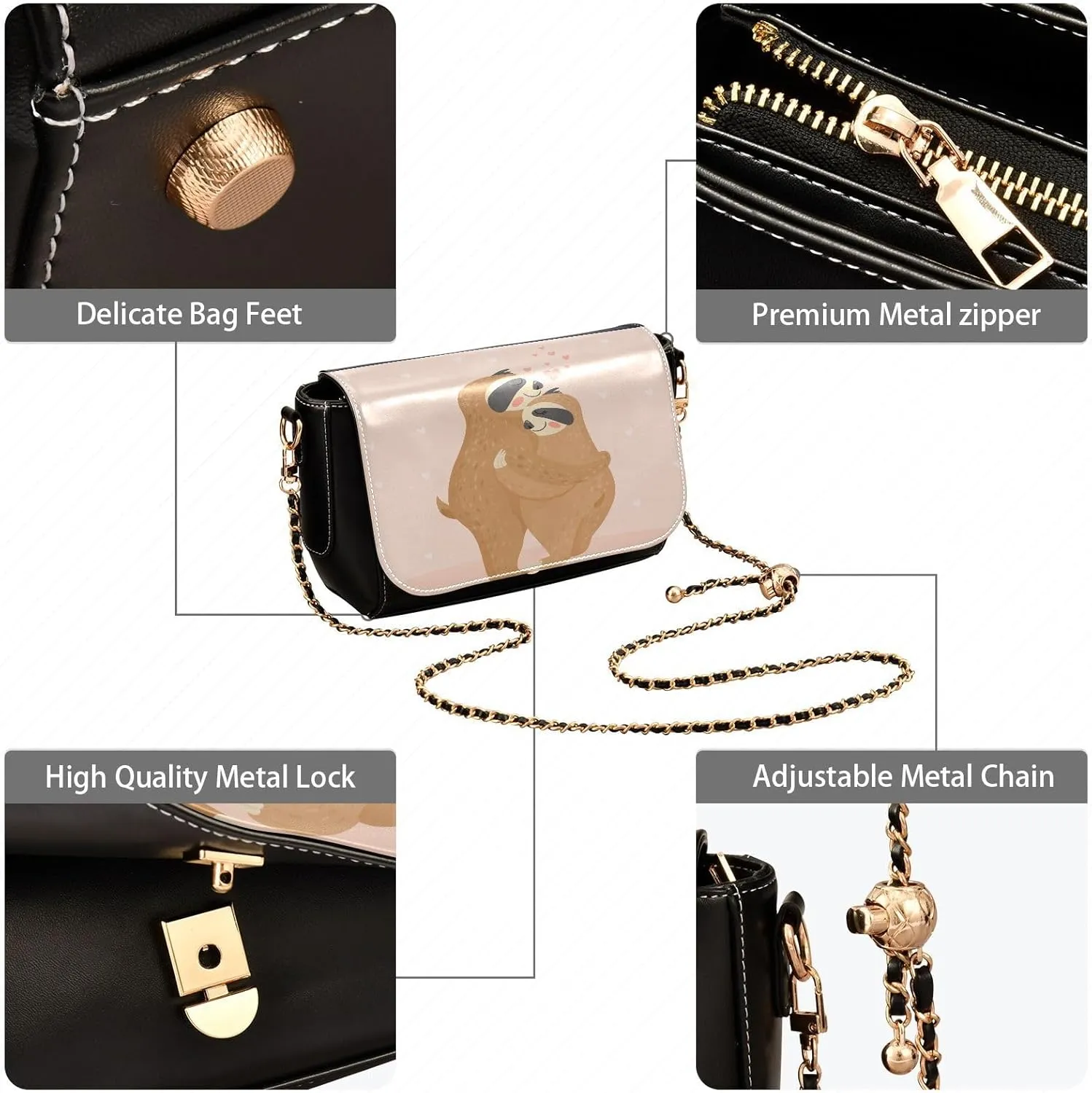 Crossbody Bags for Women Trendy Women's Black Shoulder Bag Small PU Leather Flap Cross Body Bag Handbags