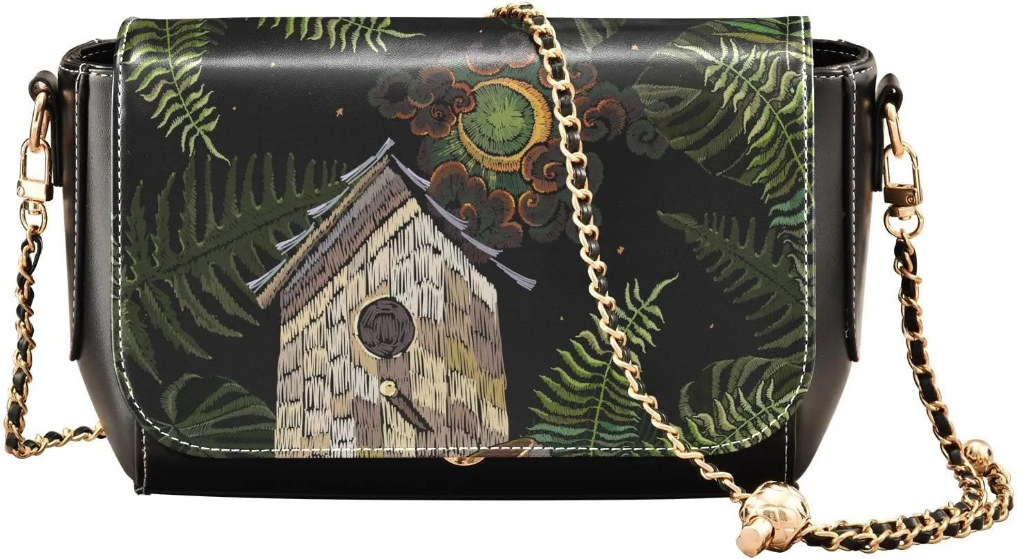 Crossbody Bags for Women Trendy Women's Black Shoulder Bag Small PU Leather Flap Cross Body Bag Handbags