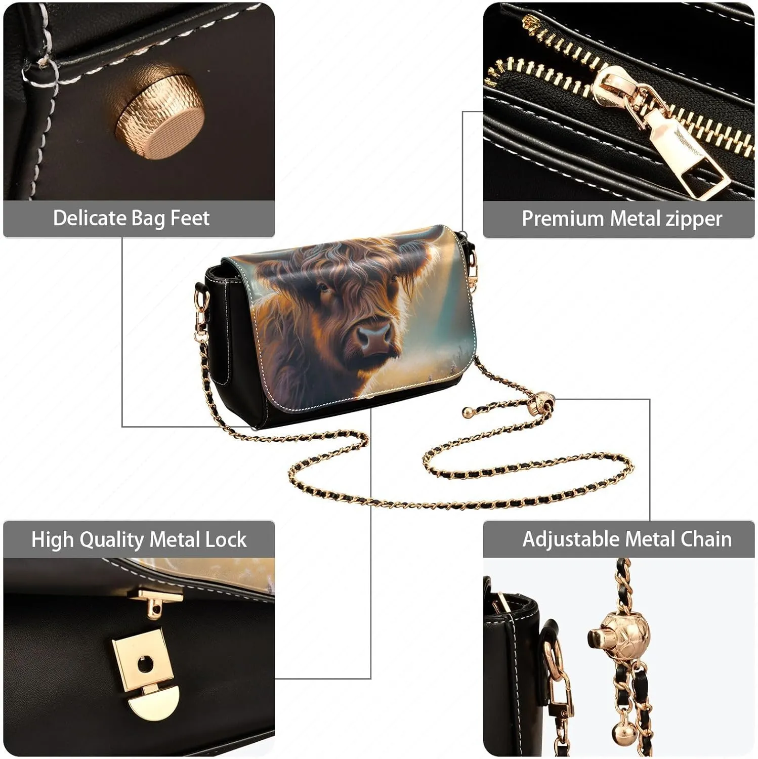 Crossbody Bags for Women Trendy Women's Black Shoulder Bag Small PU Leather Flap Cross Body Bag Handbags