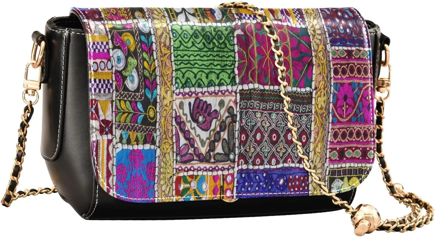 Crossbody Bags for Women Trendy Women's Black Shoulder Bag Small PU Leather Flap Cross Body Bag Handbags