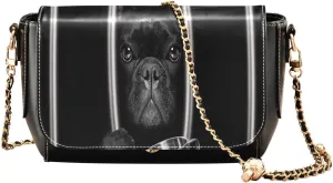 Crossbody Bags for Women Trendy Women's Black Shoulder Bag Small PU Leather Flap Cross Body Bag Handbags