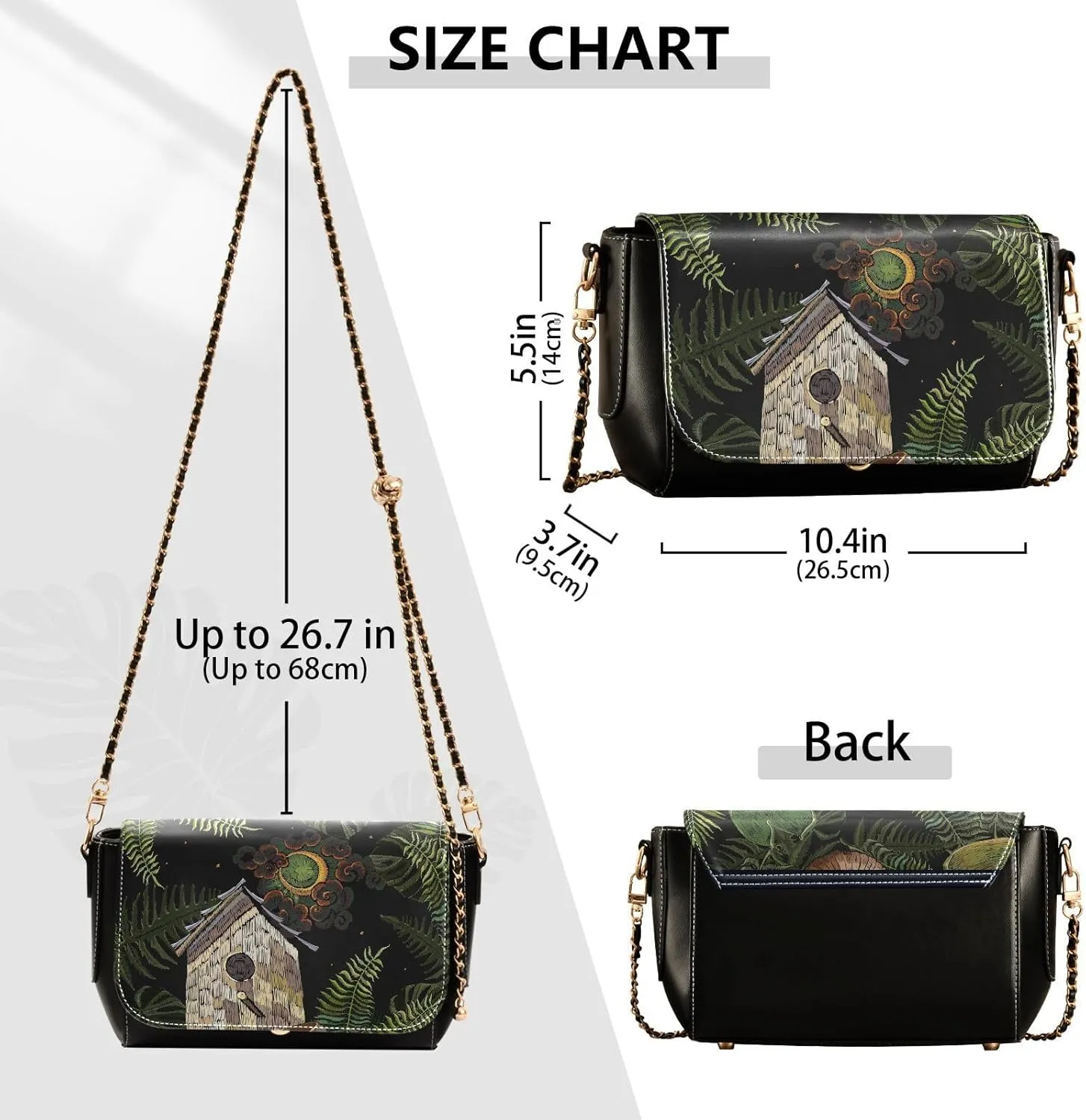Crossbody Bags for Women Trendy Women's Black Shoulder Bag Small PU Leather Flap Cross Body Bag Handbags
