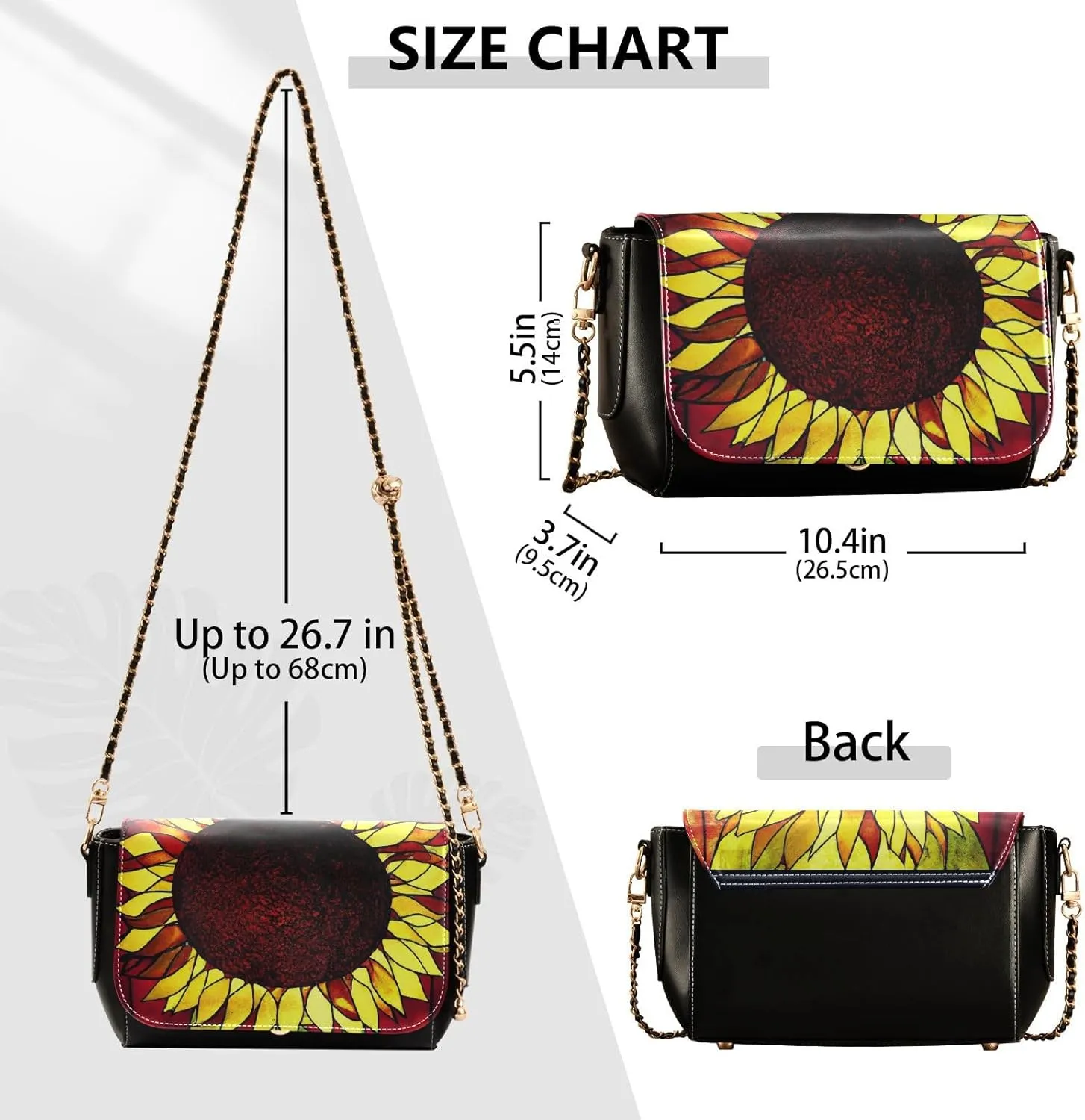 Crossbody Bags for Women Trendy Women's Black Shoulder Bag Small PU Leather Flap Cross Body Bag Handbags