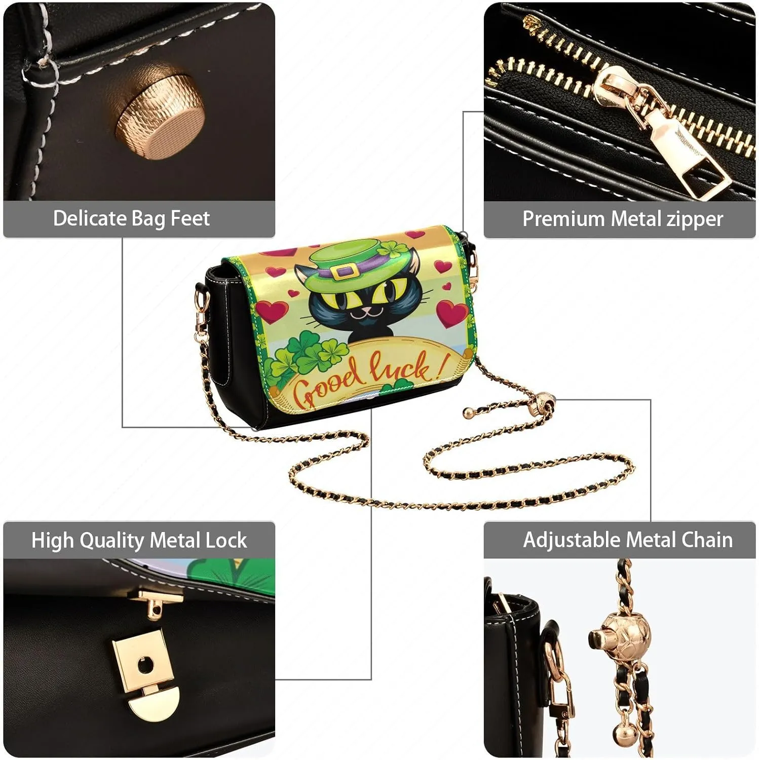 Crossbody Bags for Women Trendy Women's Black Shoulder Bag Small PU Leather Flap Cross Body Bag Handbags