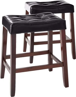 Crown Mark 2787C-24-BK Saddle Chair, Black