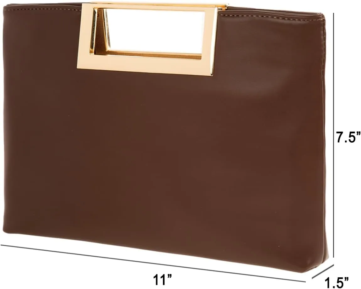 Crushed Metallic Top Handle Clutch
