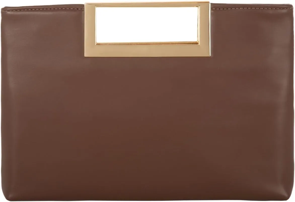 Crushed Metallic Top Handle Clutch