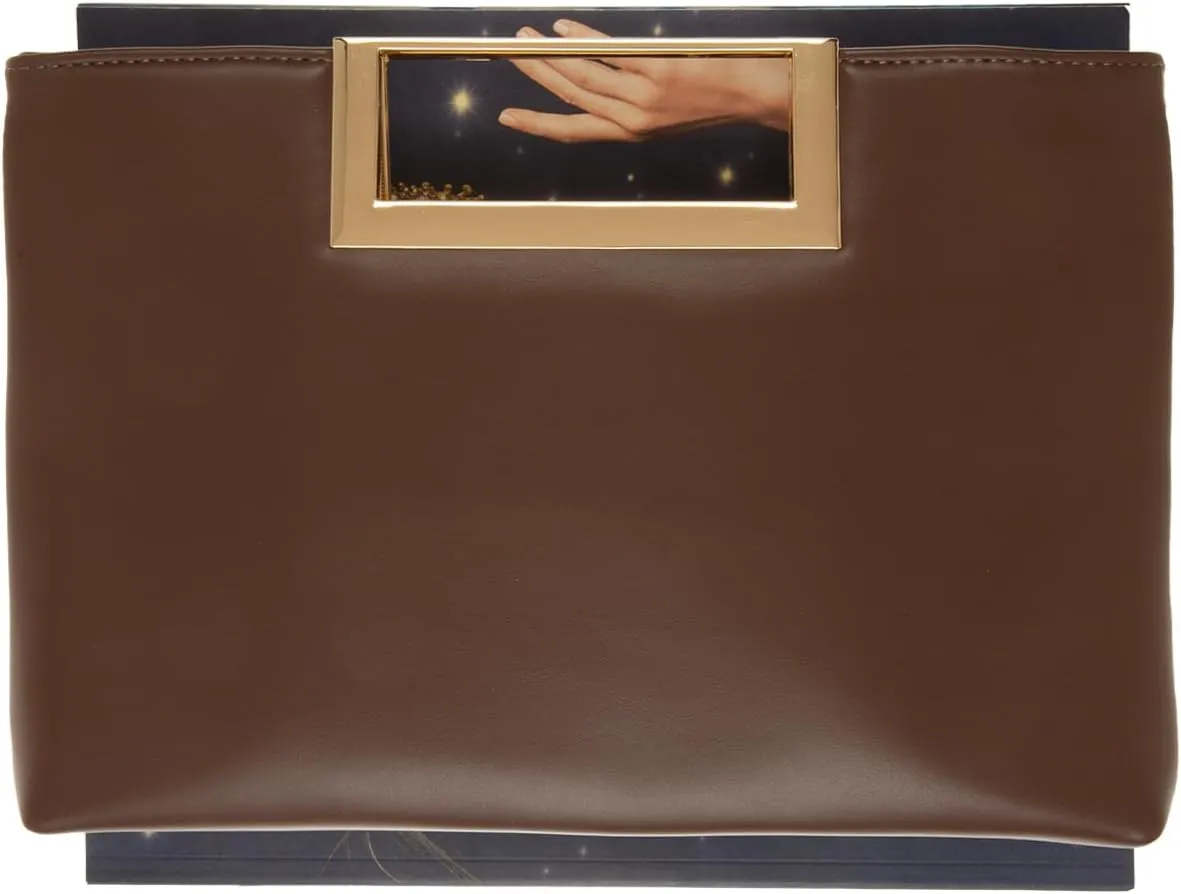 Crushed Metallic Top Handle Clutch