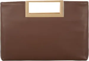 Crushed Metallic Top Handle Clutch