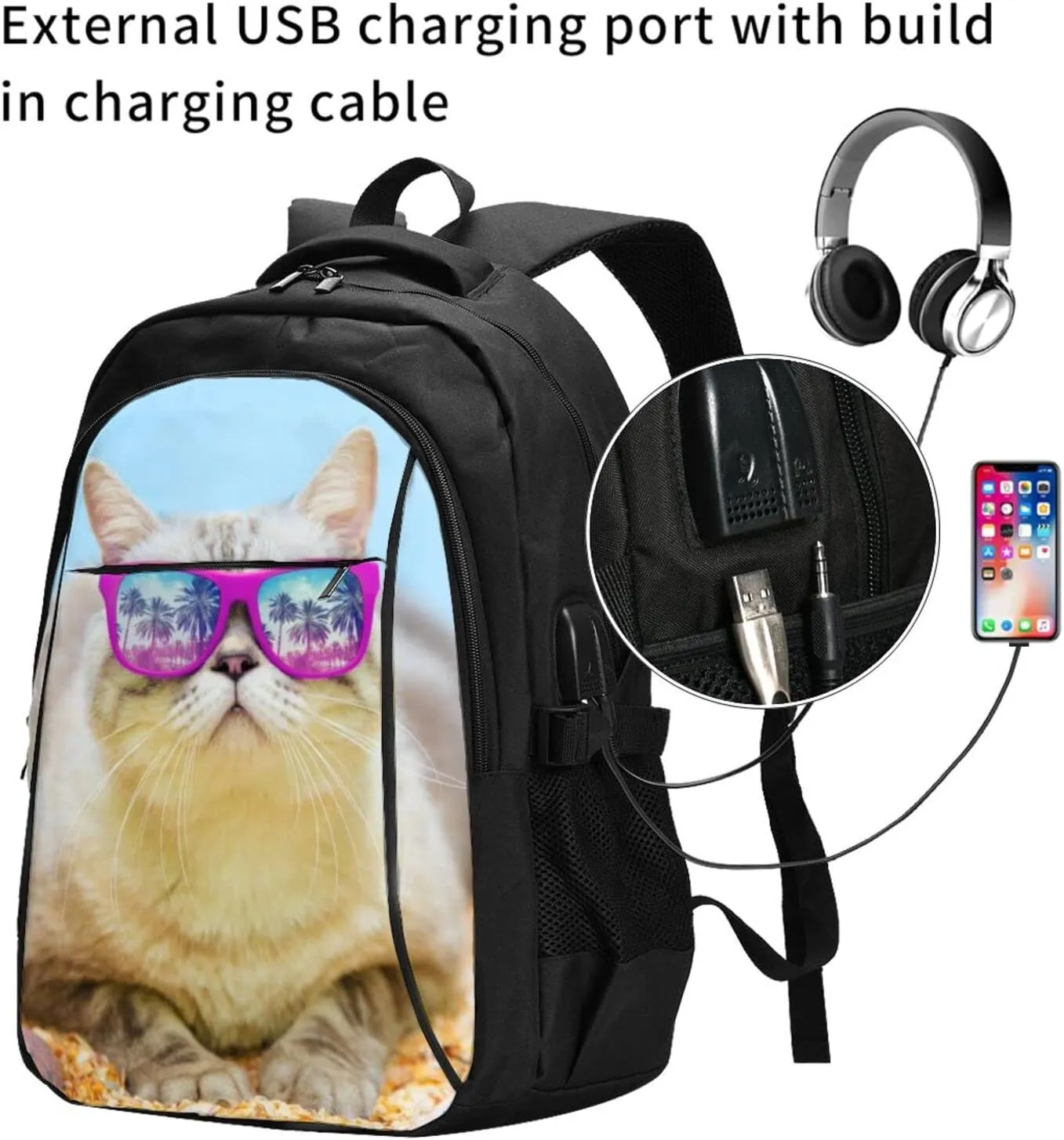 Custom Backpack Personalized Travel Knapsack Add Your Picture Text Logo Large Capacity Casual Backpack for Work Travel (Style4)