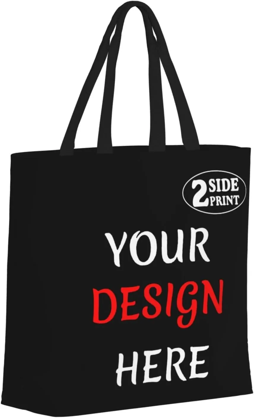 Custom Tote Bags Add Your Design For Business Travel Personalized Shoulder Beach Bag For Women Teachers