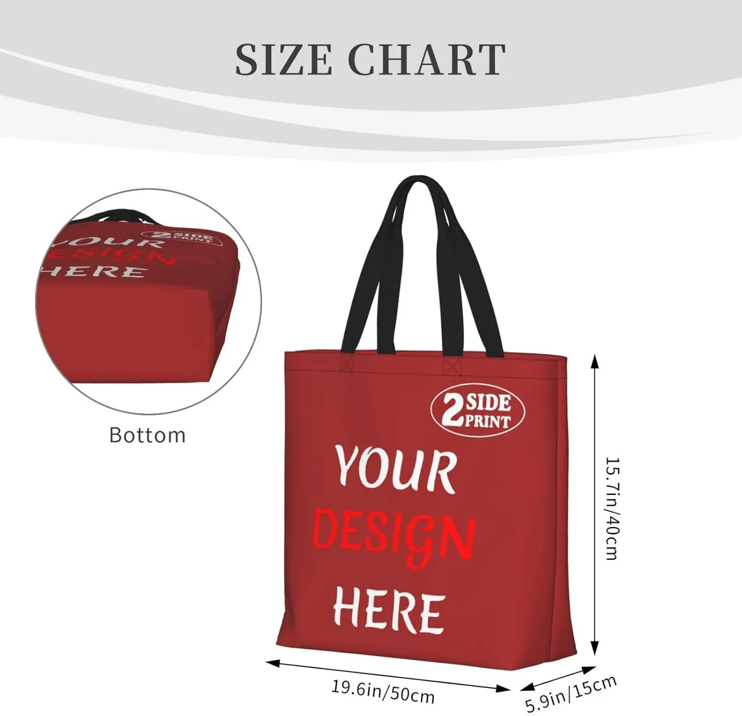 Custom Tote Bags Add Your Design For Business Travel Personalized Shoulder Beach Bag For Women Teachers