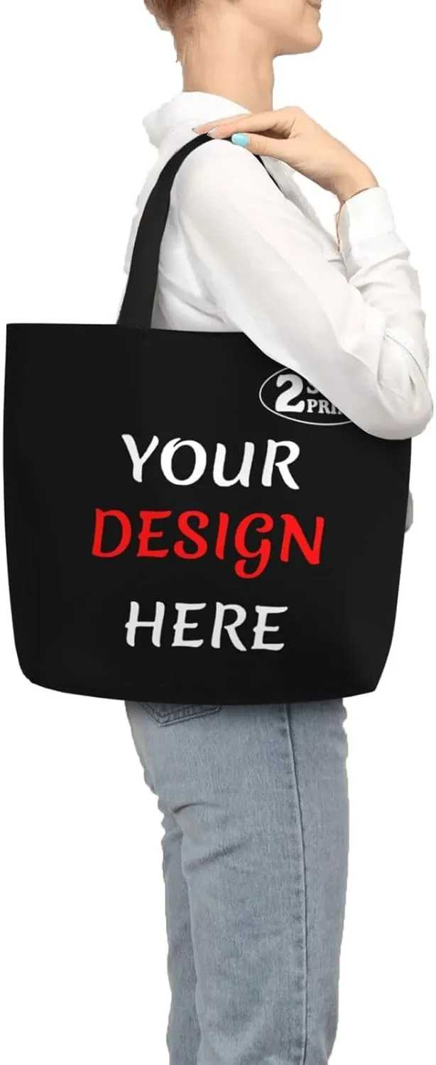 Custom Tote Bags Add Your Design For Business Travel Personalized Shoulder Beach Bag For Women Teachers