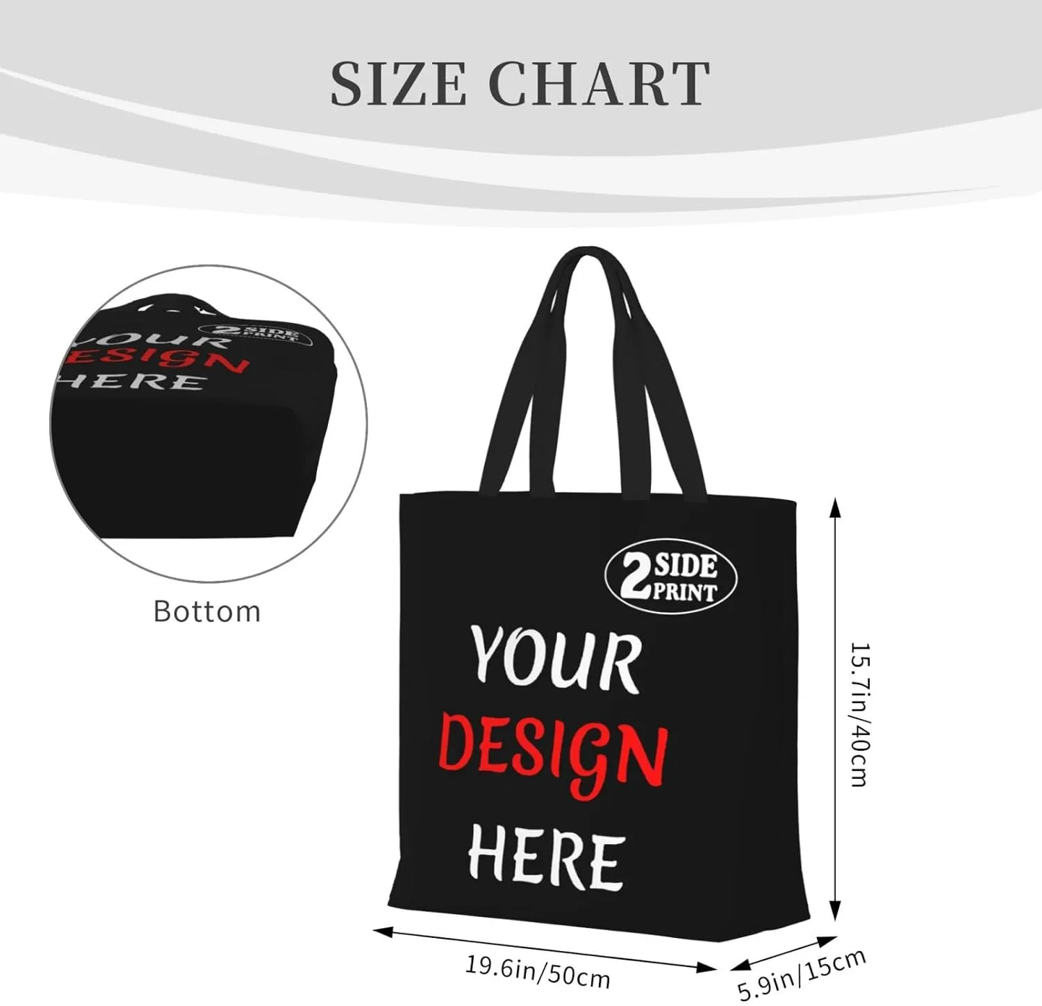 Custom Tote Bags Add Your Design For Business Travel Personalized Shoulder Beach Bag For Women Teachers