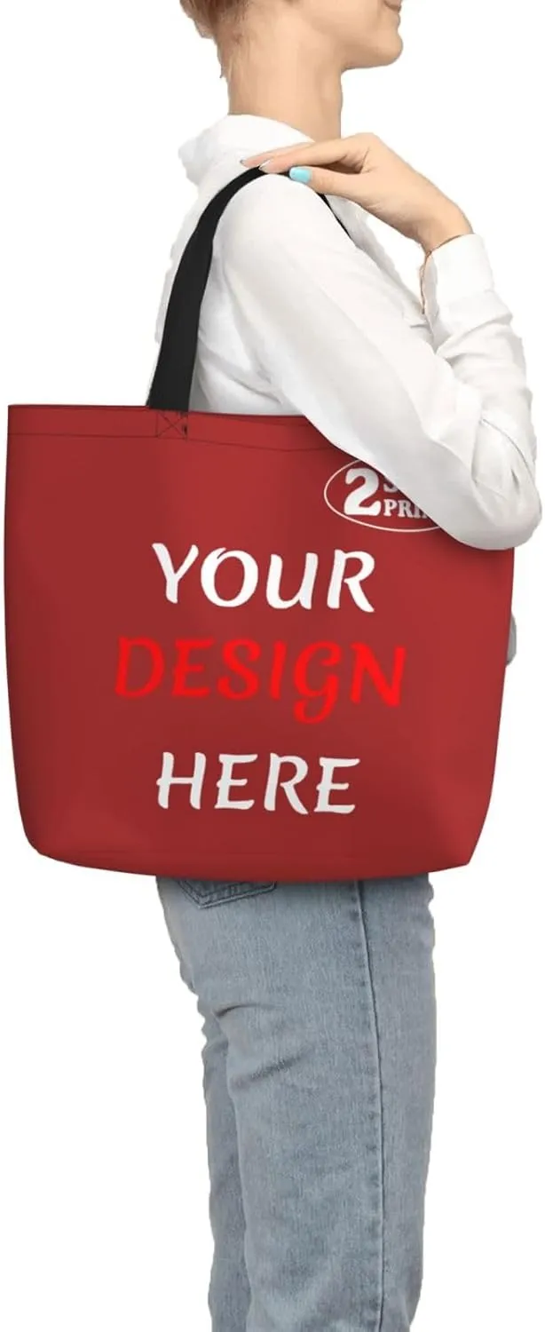 Custom Tote Bags Add Your Design For Business Travel Personalized Shoulder Beach Bag For Women Teachers