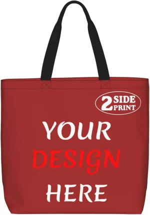 Custom Tote Bags Add Your Design For Business Travel Personalized Shoulder Beach Bag For Women Teachers