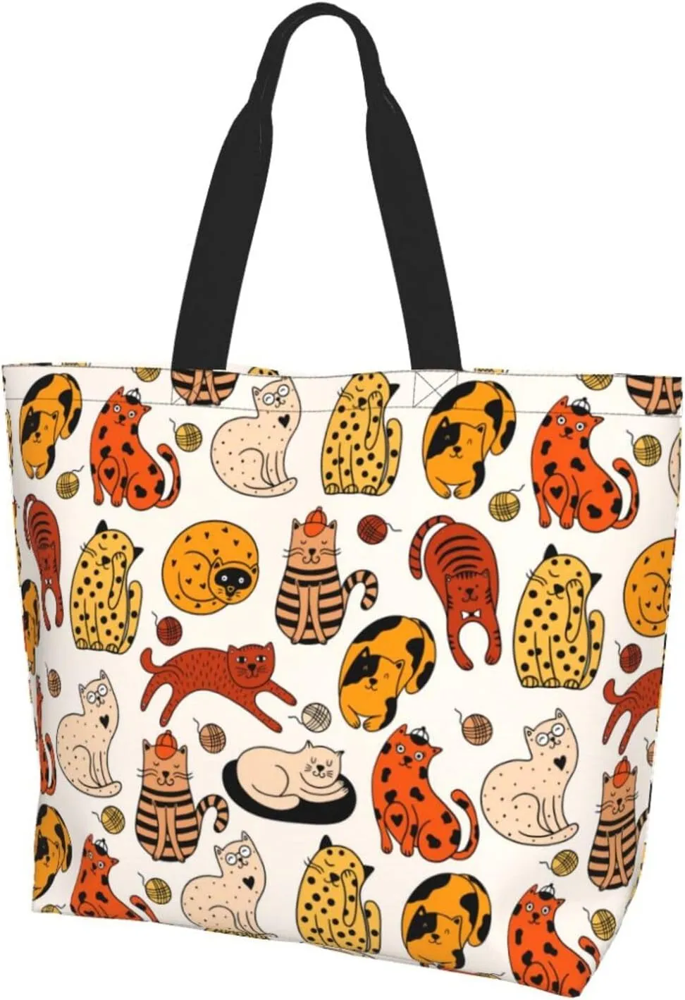 Cute Cat Tote Bag Beach Bag Large Capacity Grocery Bag Reusable Shopping bags for Women