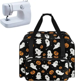 Cute Ghost Cover for Sewing Machine Pumpkin Sewing Machine Cover Dust Cover Large for Halloween Holiday Gifts for Mother Parents Home Bag Sewing Machine Convenient