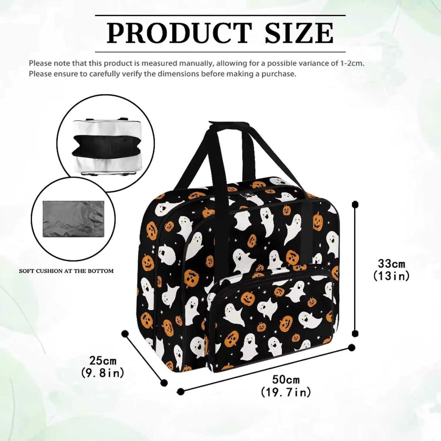 Cute Ghost Cover for Sewing Machine Pumpkin Sewing Machine Cover Dust Cover Large for Halloween Holiday Gifts for Mother Parents Home Bag Sewing Machine Convenient