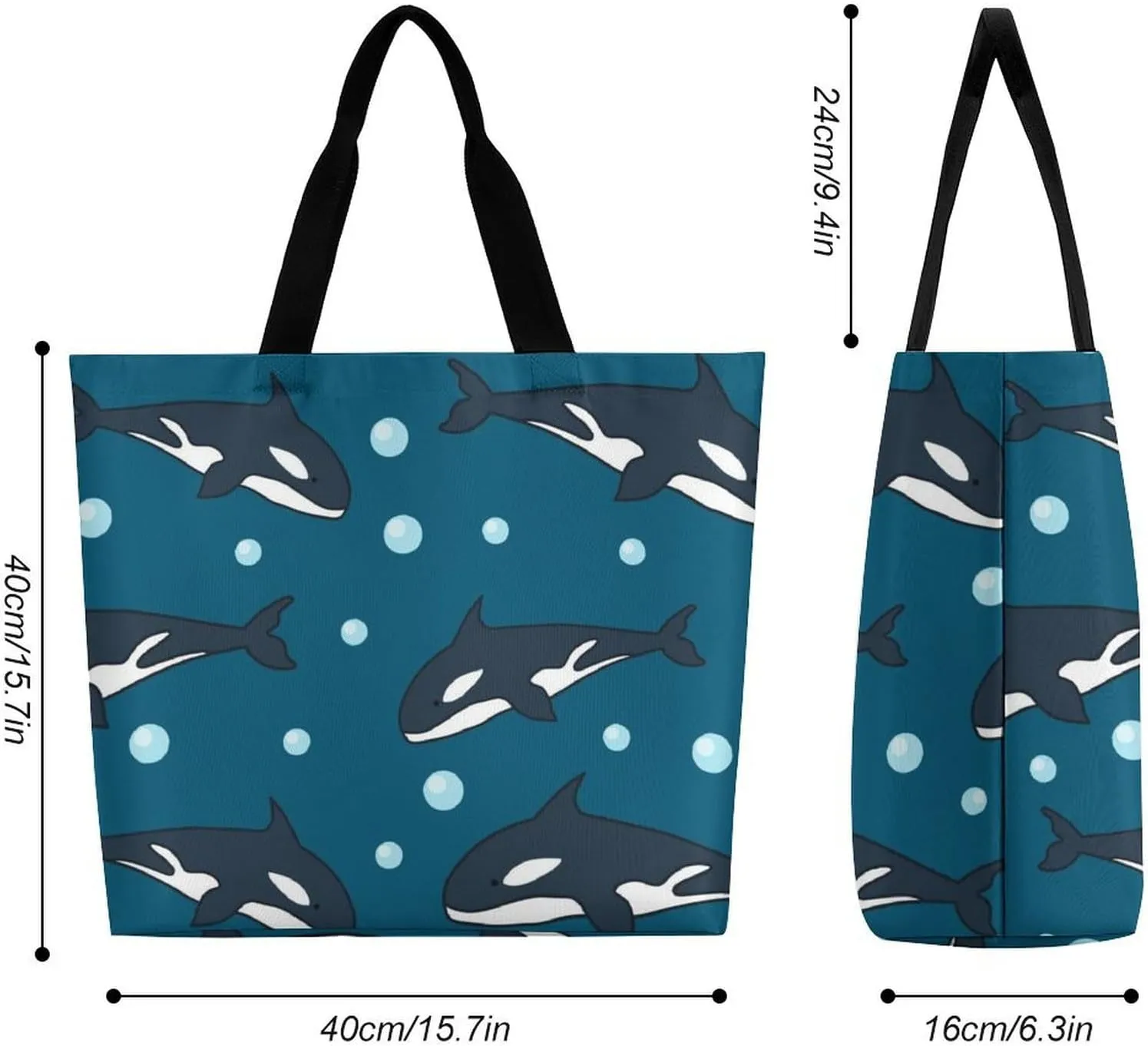 Cute Grim Reaper Women's Tote Bag Internal Pockets Shopping Bag Multipurpose Storage Single Shoulder Travel Bag
