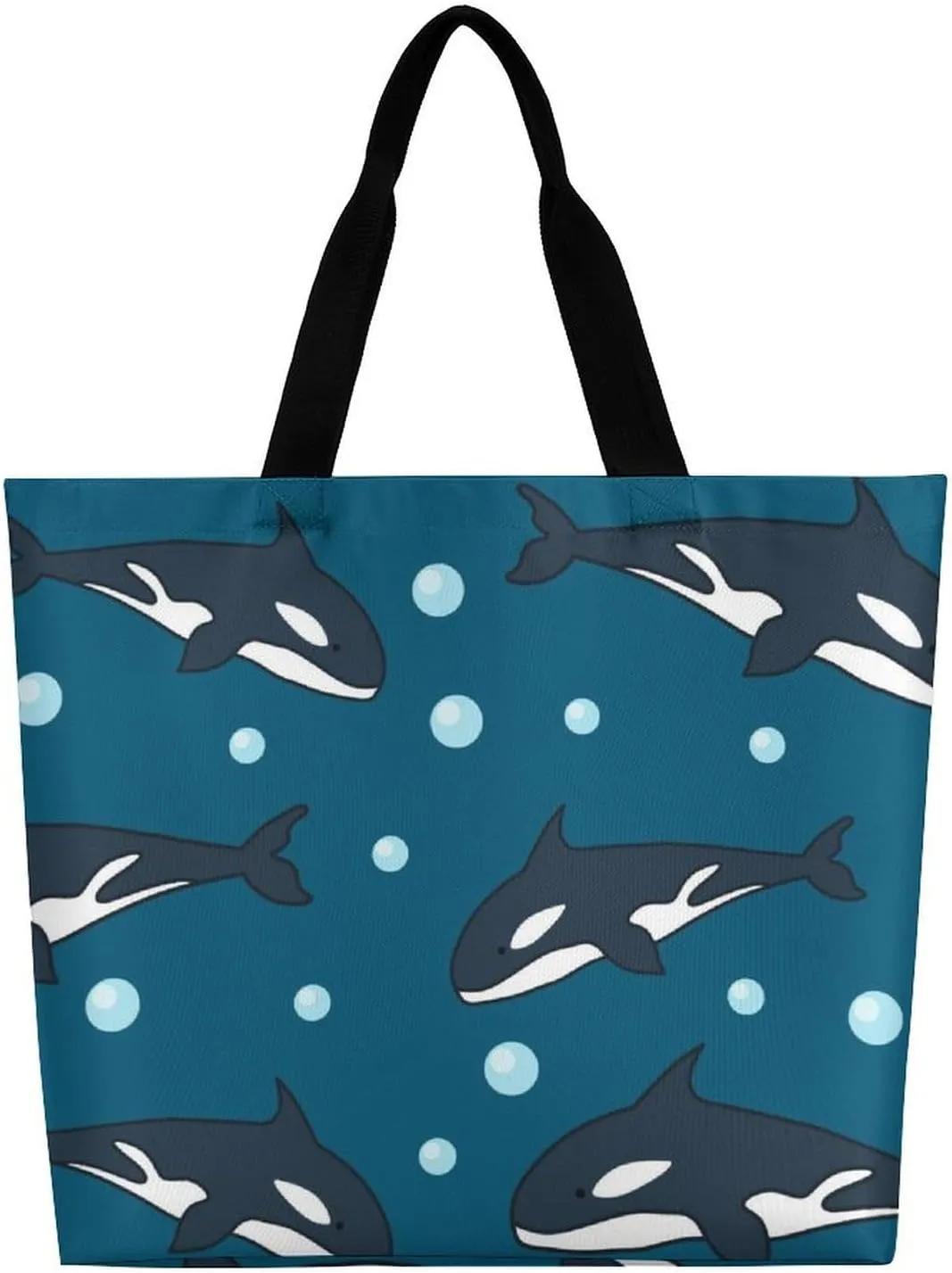 Cute Grim Reaper Women's Tote Bag Internal Pockets Shopping Bag Multipurpose Storage Single Shoulder Travel Bag