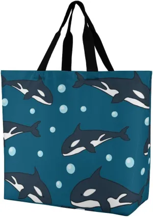 Cute Grim Reaper Women's Tote Bag Internal Pockets Shopping Bag Multipurpose Storage Single Shoulder Travel Bag