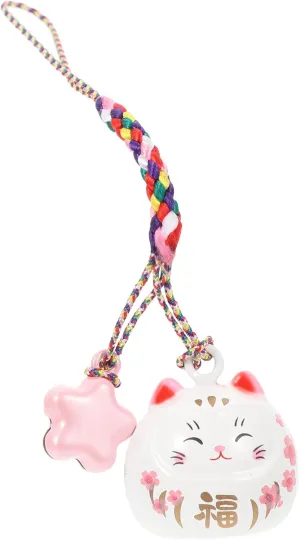 Cute Lucky Cat Pendant Japanese Fortune Lucky Japanese Maneki Neko Cat Hanging Pendant for Car Purse Bag Phone Charm