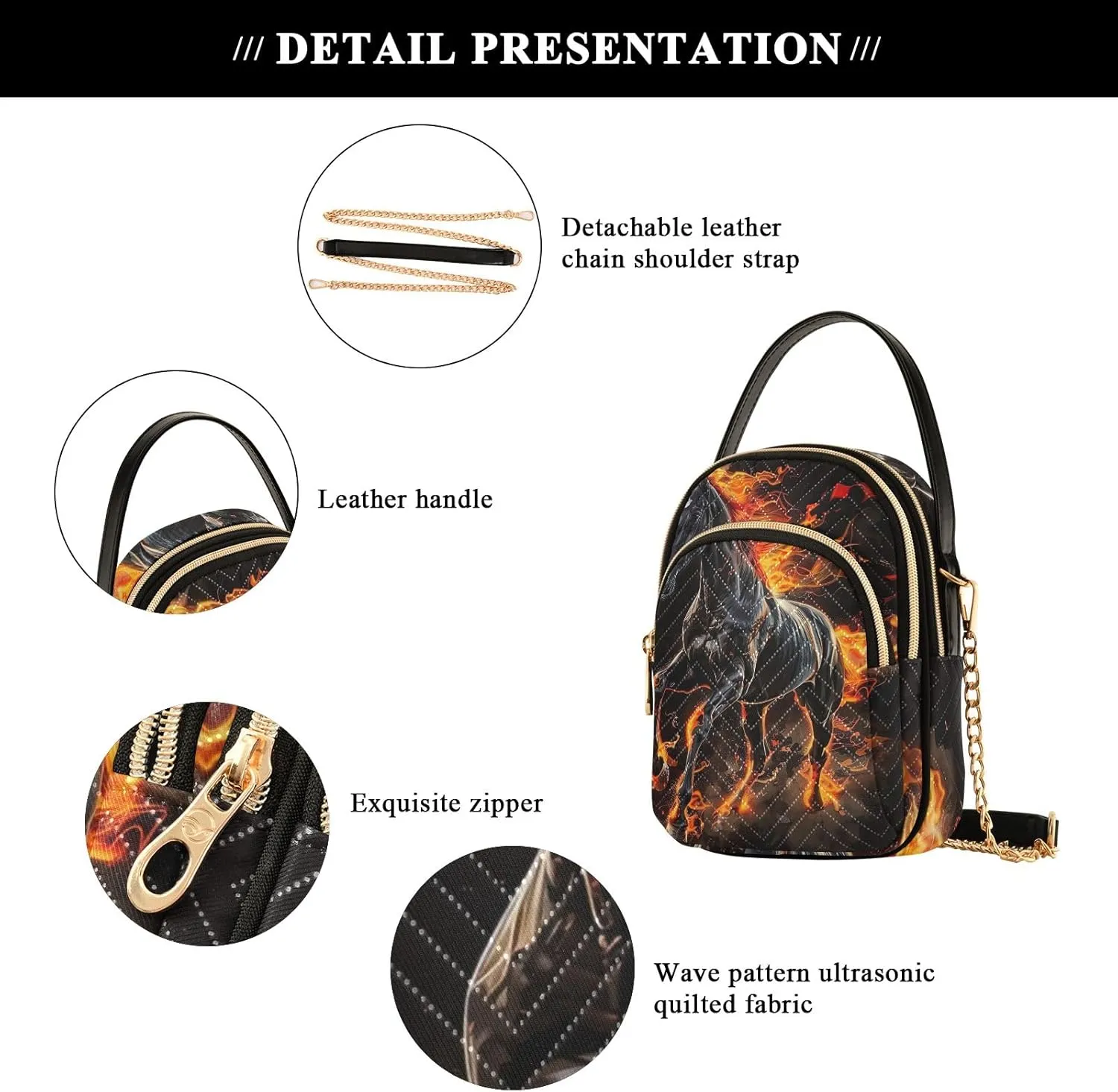 Cute Playful Cat Blue Bags for Women Trendy Phone Purse Crossbody for Women