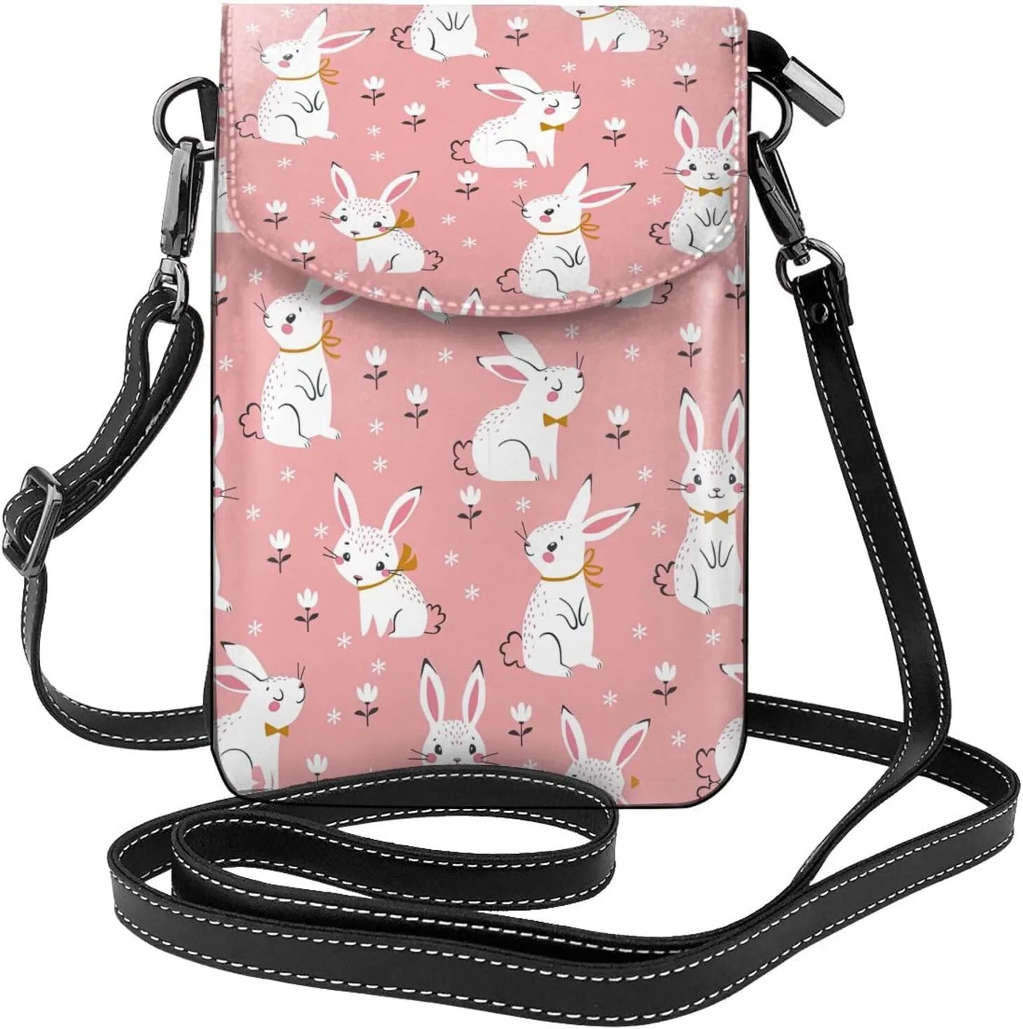 Cute White Rabbit Crossbody Bag For Women Leather Cellphone Shoulder Purses Fashion Travel Designer Wallet
