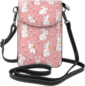 Cute White Rabbit Crossbody Bag For Women Leather Cellphone Shoulder Purses Fashion Travel Designer Wallet