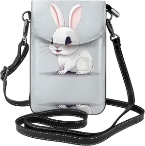 Cute White Rabbit Crossbody Bag For Women Leather Cellphone Shoulder Purses Fashion Travel Designer Wallet