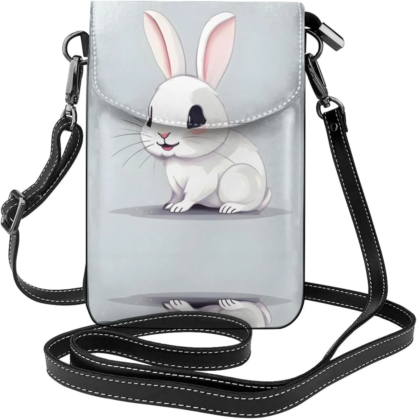 Cute White Rabbit Crossbody Bag For Women Leather Cellphone Shoulder Purses Fashion Travel Designer Wallet