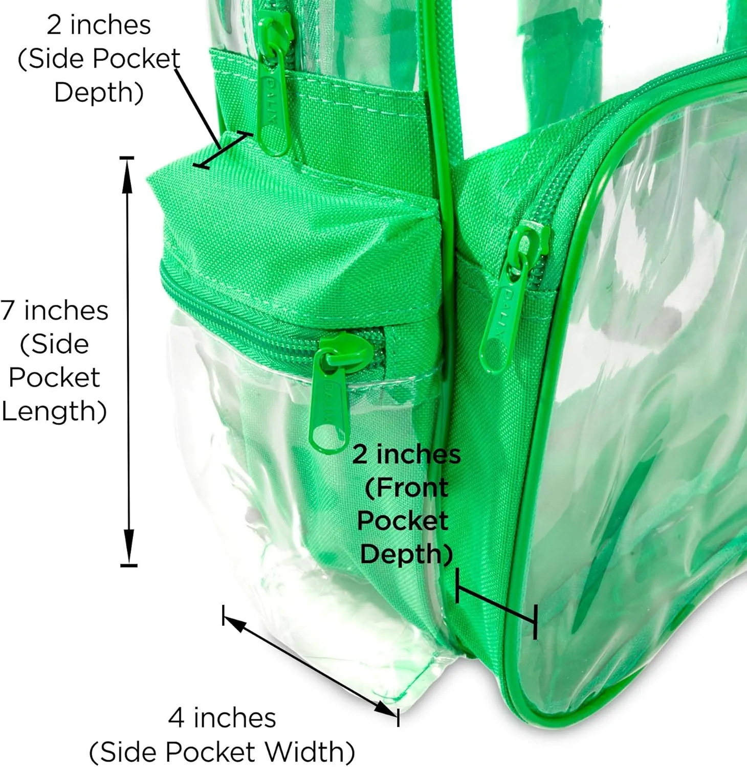 DALIX Wholesale Clear Backpacks Small Book Bags 50 Pc in Turtle Green